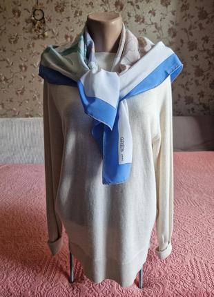 Женский шелковый платок нежный цветочный рисунок gres paris2 фото