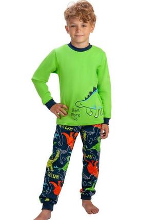 Утепленная пижама с начесом с динозаврами хлопковая пижама для мальчика с динозаврами4 фото