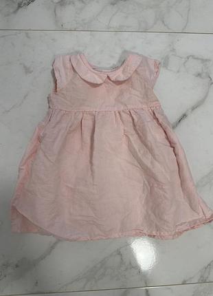 Стильное льняное платье next, нежно розовое платье, льняна сукня