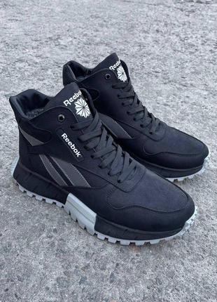 Зимові чоловічі черевики з натуральної шкіри, кросівки шкіряні зимові на хутрі re