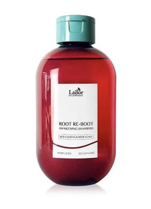 Шампунь с женьшенем для роста волос lador root re-boot awakening shampoo red ginseng & beer yeast, 3