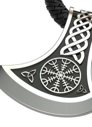 Кулон серебряный (изготовление - золото, бронза, серебро) подвес амулет талисман секира перуна, 60025-кул