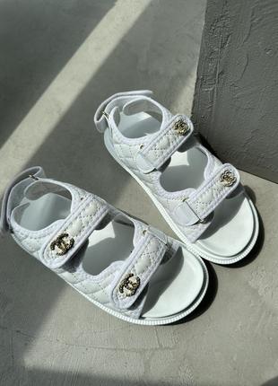 Сандалі chanel dad sandals white