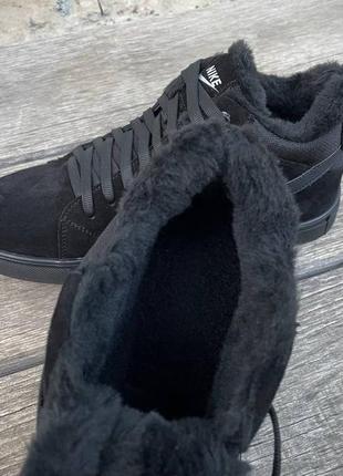 Замшевые зимоние мужские ботинки nike, высокие зимние кроссовки8 фото