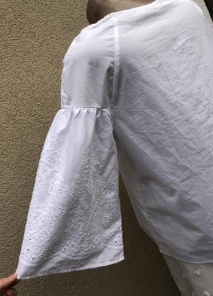 Біла,мереживо-шиття,блуза реглан,сорочка,волани,етно стиль бохо,бавовна,індія10 фото