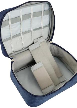 Сумка-органайзер для зберігання зарядних пристроїв та кабелів тravel digital bag чорний колір3 фото