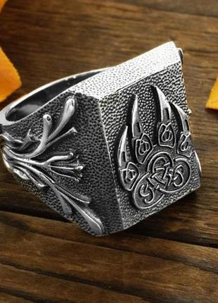 Перстень серебряный (изготовление - золото, бронза, серебро) мужской печать велеса, 700700-пер