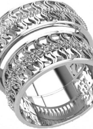 Обручальные кольца серебряные 200801 фото