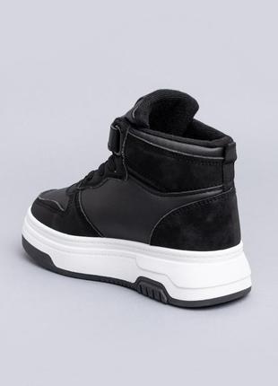 Ботинки для девочек b960-1 черные стильные ботинки кроссовки хайтопы5 фото