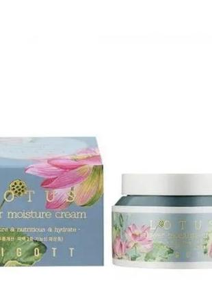 Відновлюючий крем для обличчя з екстрактом лотоса jigott lotus flower moisture cream, 100 мл