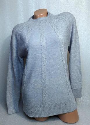 46-50 г. женский утеленный свитер меланж