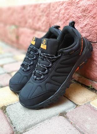Зимние кроссовки черные мужские с оранжевым merrell CHLOE