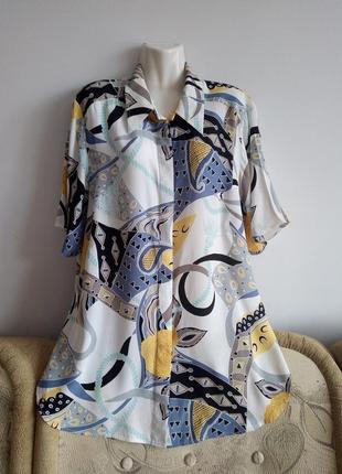Выскозовая блуза, с коротким рукавом, р. 20-22/4xl-5xl