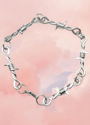Браслет из нержавеющей стали,колючка,гранж