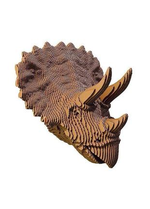 3d пазл картонний настінний cartonic triceratops 100 деталей4 фото