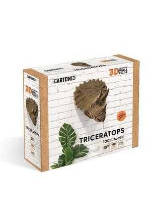 3d пазл картонний настінний cartonic triceratops 100 деталей2 фото