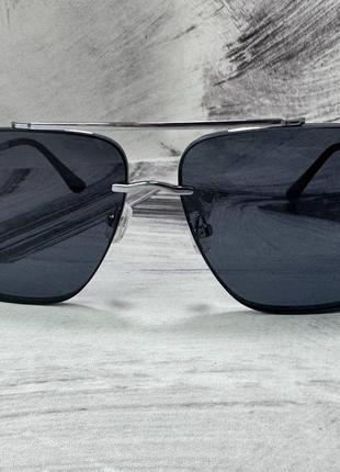 Солнцезащитные очки унисекс авиаторы черные оправа металл7 фото