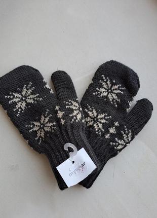 Чудові подвійні рукавиці з орнаментом mywear
