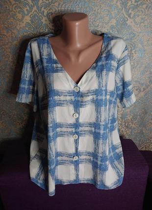 Женская блуза на пуговицах блузка большой размер батал 52/54 блузочка