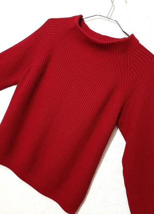 Goldi красивый красный джемпер вязаный стильный кофточка оверсайз демисезон/зима женский