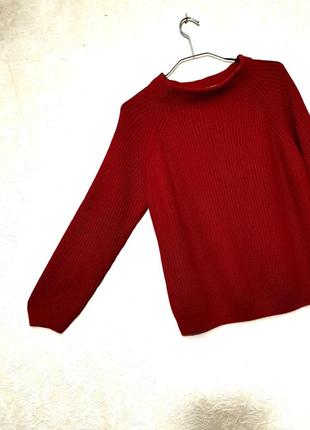 Goldi красивый красный джемпер вязаный стильный кофточка оверсайз демисезон/зима женский4 фото