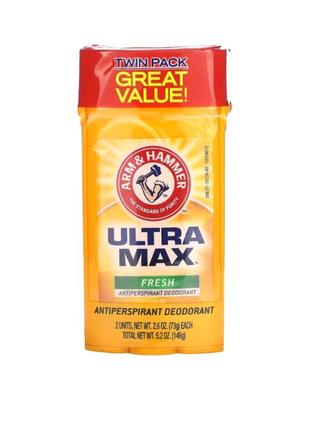 Arm&amp;hammer ultramax, твердый дезодорант-антиперспирант для мужчин, со свежим ароматом, двойная упаковка, 73&nbsp;г (2,6&nbsp;унции) каждый2 фото