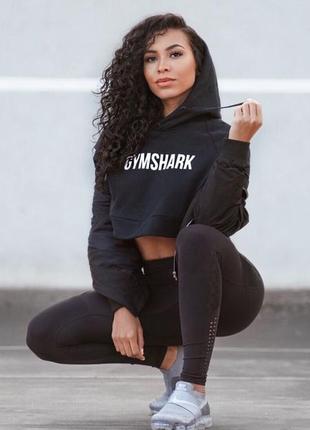 Укорочённое худи gymshark cropped crest1 фото