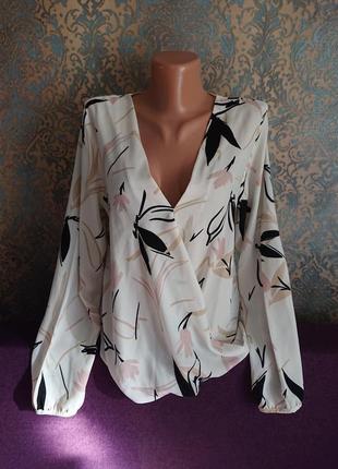 Красивая женская блуза на запах р.44/46 блузка блузочка1 фото