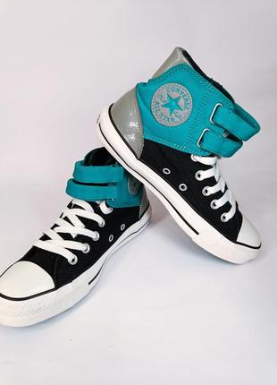 Оригинальные высокие кеды на липучках converse all star4 фото