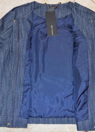 Брендовая джинсовая куртка пиджак жакет на молнии с карманами autograph индия этикетка6 фото