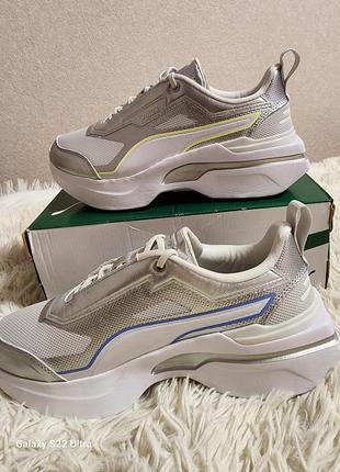 Кроссовки puma kosmo rider digital dark sneakers white/metallic