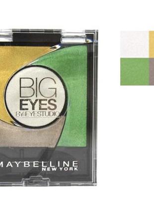 Жёлто-зелёные тени maybelline new york big eyes by eyestudio 02 luminous grass