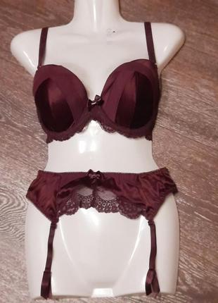 Р.34dd 75dd/ 10-12 брендовый роскошный комплект лифчик +пояс для чулок от secret possessions