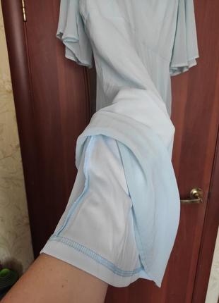 Нарядное платье голубое миди7 фото