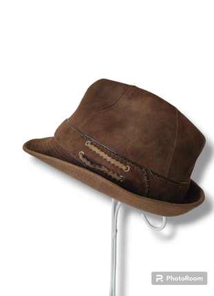 Кожаная шляпа. замшевая шляпа2 фото