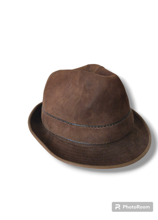 Кожаная шляпа. замшевая шляпа3 фото