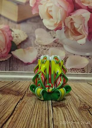 Різьблена свічка конус висотою 9 см