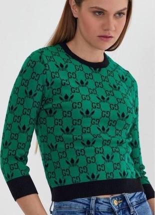 Полувер женский с принтом качественный стильный трендовый зеленый салатовый1 фото
