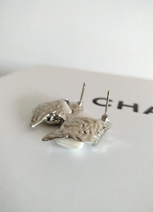 Тренд серьги пусеты серебристые под ретро винтаж шарики искусственный жемчуг