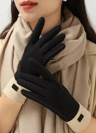 Рукавички перчатки рукавиці жіночі демісезон євро зима тепленькі стильні нові