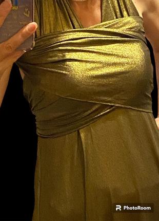 Сукня золота роскошное  платье золотое трансформер 2в1 черное чорне вечернее вечірнє топ4 фото