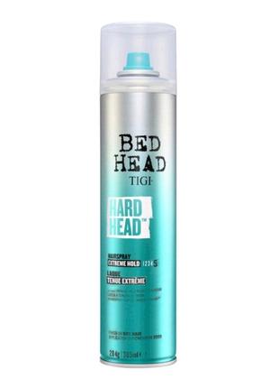 Лак для волосся сильної фіксації tigi bed hard head hair spray