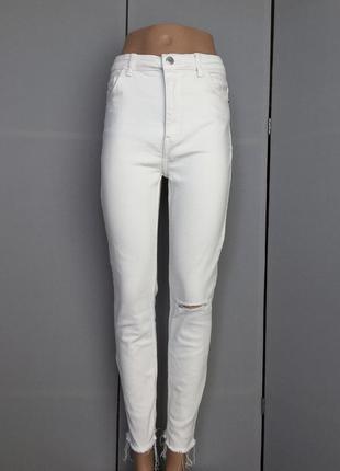 Женские джинсы белые/штаны женские/мом/bershka1 фото
