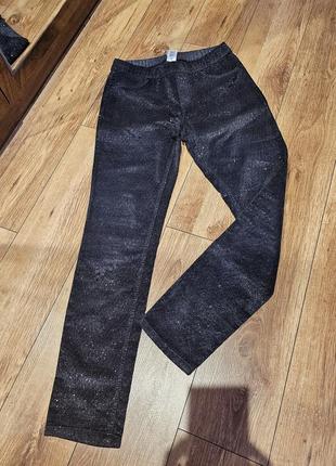 Джеггинсы джинсы скинни на резинке с люрексом блестящие2 фото