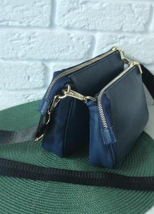 Гарна стильна сумка, яка складається з 2х окремих сумок vera pelle. натуральна шкіра. італія3 фото