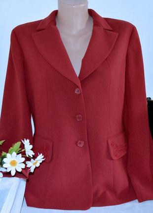 Брендовый бордовый пиджак жакет блейзер с карманами precis petite этикетка1 фото