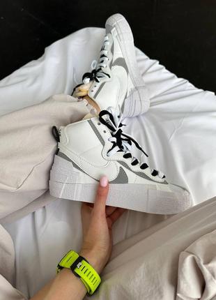 Кроссовки nike blazer x sacai white/black