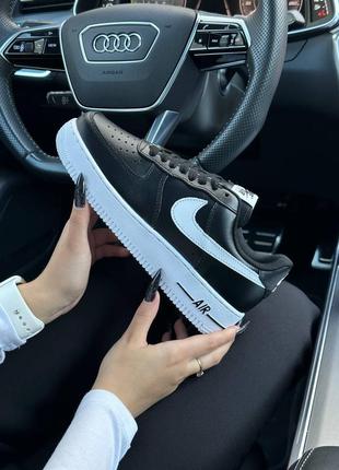 Кросівки жіночі air force 1 prm all black white1 фото