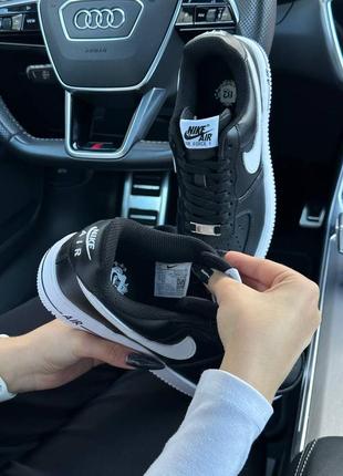 Кроссовки женские air force 1 prm all black white3 фото