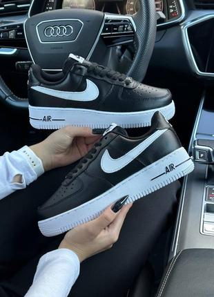 Кроссовки женские air force 1 prm all black white2 фото